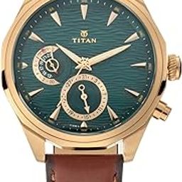 Regalia Maritime Green Dial Quartz Multifunction Leather Strap watch for Men-NS1829QL01/NT1829QL01-picture-15
