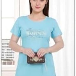 Women's/Ladies/Girls Printed Long Polo T-Shirts | Regular Fit Cotton T-Shirts/Tops/Long Night Wear & Daily Use T-Shirt for Women's & Girls |-image-101