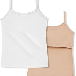 Puberty Camisole for Girls| Cotton Padded Camisole for Teens 11-12 years| Light Flat Padding for Nipple Coverage| Soft Cotton Stretch Fit| Comfortable Puberty Essentials for Girls| Pack of 2-12