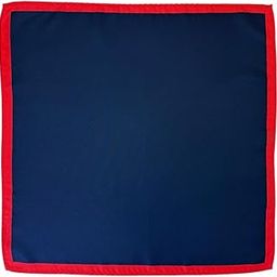 Navy Blue Microfiber Pocket Square for Men with Red Border-image-74