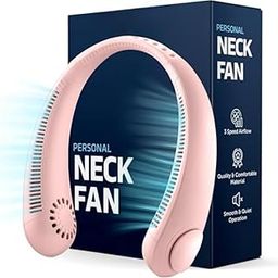 WOOMZY Neck Fan, Portable Bladeless Neck Fans Rechargeable, 4000 mAh Battery USB 360° Airflow Super Quiet 3 Speeds Personal Wearable Neck Fan, Collar Fan for Neck Suitable for Office-image-17