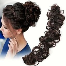 ZALYA Messy Hair Frill Extension for Women & Girls – Braid Ponytail Accessory – 1 Pc (Brown)-image-101