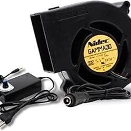 ESHMEET Lighting Hub 97mm x 33mm BBQ Blower Fan, 12V=0.46a with 220V AC Plug, Variable Speed Controller, Centrifugal, for Outdoor Barbecues, Cooking, Wood Stove-image-77