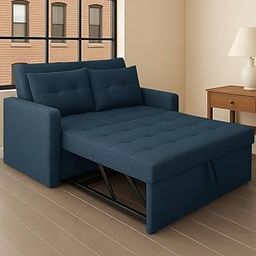 FURNY Tressa 2 Seater Pull-Out Premium Fabric Sofa Cum Bed Sofa Set for Living Room (Teal-Color-Fabric)-image-34