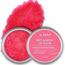 ALANNA® Beet & Berry Lip Scrub | Beetroot & Strawberry for Dark Lips | Nourishes Pigmented Lips | Exfoliates & Hydrates | 15g-32