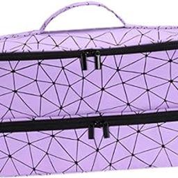 SAZ DEKOR® Hair Dryer Bag Portable for Adults Organizer for Bathroom Home Business Trip purple|Waterproof Cosmetic Bags with Big Compartment |-image-44