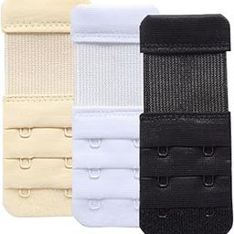 Ayuransh Bra Strap Extender, 3 Hooks, Pack of 3, Black, White and Beige, Elastic, Comfortable and Washable-38