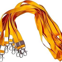 Kidultz Premium Bulk Neck Lanyards with Transparent Hard I'd Card Holder for I'd Badges with Metal Lobster Clasp for Men/Women, Office Employees, Doctors, VIP's (Yellow, 50)-image-45