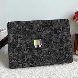 ISEE 360® Black n White Laptop Skin Vinyl Stickers for All Laptop Multicolour Size L X H 16 X 11 Inch-57