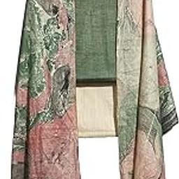HAIDER ALI Handloom Cotton Silk Unstitched Suit Set for Women with Marble Print Dupatta | Salwar Suit Dress Material for Women & Girls_04-picture-5