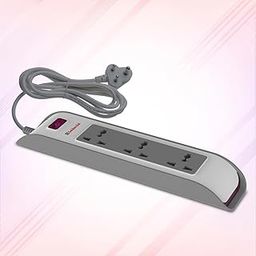Goldmedal Taco 3x1 Spike Guard, Colour: White & Grey, Max Load: 10A, Sockets: 3-pin International Sockets & a 2-Pin Socket-8