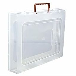 ELLEZZA Multipurpose Plastic Rectangular Storage Boxes with Locks and Handle Matte Finish for Saree, Laptop, Books (SET OF 1, Rajkumari)-image-82
