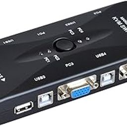 4 Port USB 2.0 KVM Switch Box Control up to 4 Computers for Computer Sharing Video Mouse Keyboard Monitor-31