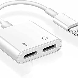 REDWIND [Apple MFi Certified Lightning to Daul Lightning Adapter, 8-Pin AUX + Charge Adapter Dongle Cable Splitter Compatible for iPhone 14/1312/11/SE/X/XR/XS/8/7/6 All Model -White/Black-7