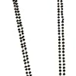 Women's Traditional Gold-Plated with Double Black Beads Antique Design Pendant Mangalsutra with Double Chain_B5_305-14