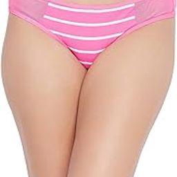 Women's Low Waist Striped Bikini Panty with Sheer Back - Pink-picture-16