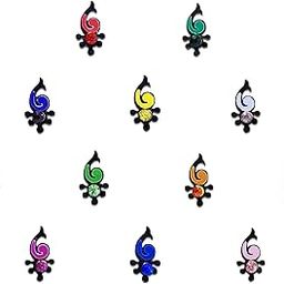 Comet Busters® Designer Bindis – Multicolor Fancy Swirl Bindis – Tribal Pattern – Reusable – (10mm) – Stylish Forehead Stickers for Women & Girls – (OBV2461)-28