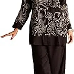 nehamta Women's Black German Rayon Shirt & 1 Pant Co-Ords Set-picture-4