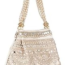Velvet Stylish Embroidery Unique Design Traditional Wedding Party Handheld Potli Bag For Women-50