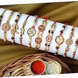 Rakhi Combo set Of 12 For Men's With Roli Chawal free Free (Style_00056-image-2