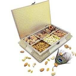 Vinayak K Wooden Dry Fruit and Sweets Box - Oxidized Design-image-34