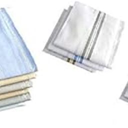 Crystal zone Combo of White and Colored Cotton Gents Men Hanky Handkerchief (Full Size) (Pack of 6 each)-image-63
