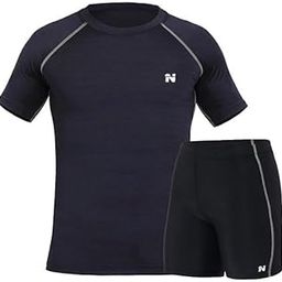 Men Compression Tshirt For Gym Workout and Half Compression Tight Workout Set Pack Of 2-image-68