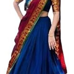 Women's Indian Traditional Kanjivaram Kanchipuram Silk Pure Zari Weaving Lehenga Choli and havay embroidery cut work Dupatta with Blouse (All Unstitched)-image-11