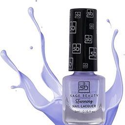 SAGE BEAUTY Gloss Touch Nail Paint Blue Berry Crep, Quick Drying Nail Polish, Glossy Gel Finish Nail Kit, Highly Pigmented & Long Lasting Enamel, Chip Resistance Gift Everyday Use-image-44