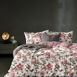 DECOMIZER 300 TC Super Soft Glace Cotton King Size AC Comforter II Blanket II Duvet for Double Bed with 1 Flat Bedsheet and 2 Pillow Cover - 4 Piece Comforter Set - Red Sunflower-image-5