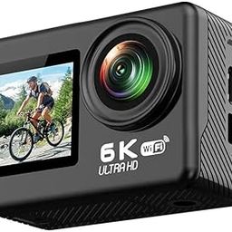 Cubonic 6K Dual Display Sports Waterproof 30m Camera| 50MP Ultra HD Photo |Touchscreen|170° Wide Angle Lens | EIS Stabilization | WiFi Connectivity | Remote | Upto 128GB SD Card Support Vlogging-81