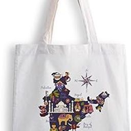 Canvas Tote Bags for Women, College Bag for Girls, Tote Bag for Shopping, Travel & Beach Bags for Women - India - D No - 040-image-13