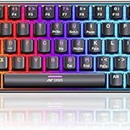 Ant Esports MK1200 Mini Wired Mechanical Gaming Keyboard with RGB Backlit Lighting and 60% Compact Form Factor - Red Switch-1