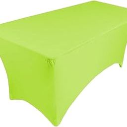 bnf® Fitted Polyester Tablecloth Rectangular Stretch Table Cover Green | Massage-picture-5