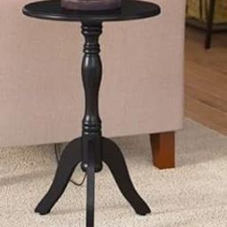 Brown Art SHOPPEE Round Antique Accent Bedside Table Coffee Stand Home Storage Organizer for Living Room Bedroom (Black)-17