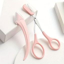 Generic Eyebrow Trimmer Scissors with Comb (Pack of 1/2pcs)-44