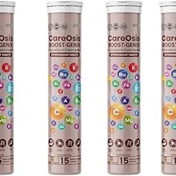 CAREOSIS Boost Genix Effervescent Tablets With 27 Vitamins Minerals Ayurvedic And Fruit Extracts B Complex For Daily Energy Immunity Support Sugar Free Multivitamin 60 Tablets (Pack-4)-image-52