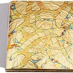 Enakshi 50 Sheets Variegated Gold Leaf for Arts Gilding Crafting Decoration 5.5'' B-image-25