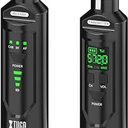 XTUGA SF-1 Transmitter and Receiver XLR Wireless UHF Receiver Microphone Transmitter with 48V Phantom Power, Rechargeable Wireless Microphone Adapter for Microphones-image-18