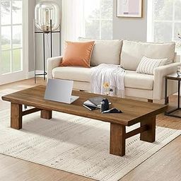 FLATU ART Japanese Floor Table Coffee Table, Low Coffee Table for Floor Sitting Meditation and Tea Altar Table, for Living Room, Dining Room, Home Decoration (120 * 50 * 38)-image-37