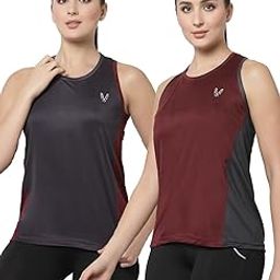Women's Dry Fit Workout Tank Top Sports Gym T-Shirt (Pack of 2)-image-65