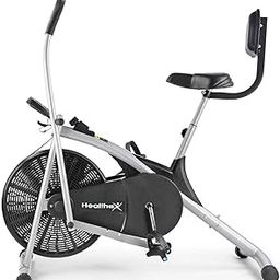 Healthex Exercise Cycle Air Bike Fitness Equipment For Home Gym With Stationary Handles Cardio Machine for Weight Loss at Home STAMINA BACK (Silver)-picture-11