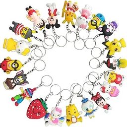 WAAOME 48 PCS Cartoon Keychains 3D Anime Cute Character Keyrings Keychains for Kids Best Birthday Return Gifts for Boys/Girls Adults Back Pack Tags Goodie Bag Stuffer(AB626)-picture-38