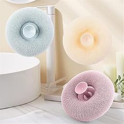 GLITZEN Bath Sponge Cleaning Brush Super Soft Exfoliating Bath Sponge Cleaning Brush, Massage Bath Sponge Ball with Suction Cup for Women Men (Multicolour) (PACK OF 3)-image-71