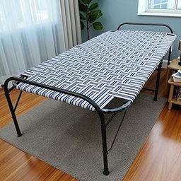 NATTNAK Folding Bed 36x72 Inch | Heavy Duty Iron Frame Single Cot | Nylon Niwar Support | Portable & Space Saving | Strong Foldable Bed for Adults | Guest Bed | Easy Storage-image-87