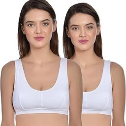 Women's Cotton Non-Padded Full Coverage Sports Bra Set Combo Pack of 2 | Gym Bra for Women | Bra for Women Sports | Cotton Sports Bra | Gym Bra for Workout | Sports Bra for Girls-image-1