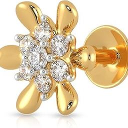 Yellow Gold Nose Pin for Women 22 k | 22k BIS Hallmark (916) Nose Stud for Women and Girls with Piercing-image-21