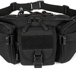 Outdoor Unisex Waist Bag Tactical Military Waist Pack Chest Bag Pouch,37 X 3 X 16 cm, Black-image-18