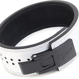 Griffin Gears® 13mm Lever Belt – White Leather Weightlifting Belt with Black Buckle – Powerlifting Gym Belt for Men & Women – Heavy-Duty - Men & Women (White Belt Black Buckle, XL)-image-24