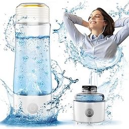 Hydrogen Water Bottle Generator, 5-Min Electrolysis 1500 PPB Smart Water Ionizer with SPE/PEM Technology, Hydrogen Water Machine for Women Men Office School Bike Running, Upgrade CA-303E1-image-13